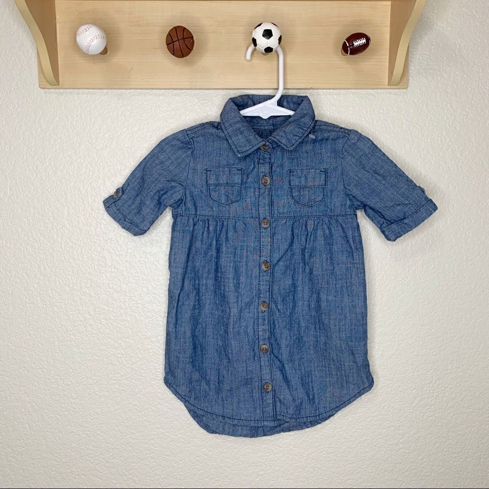Old Navy Baby Girl 18-24 Months Denim Shirt Dress